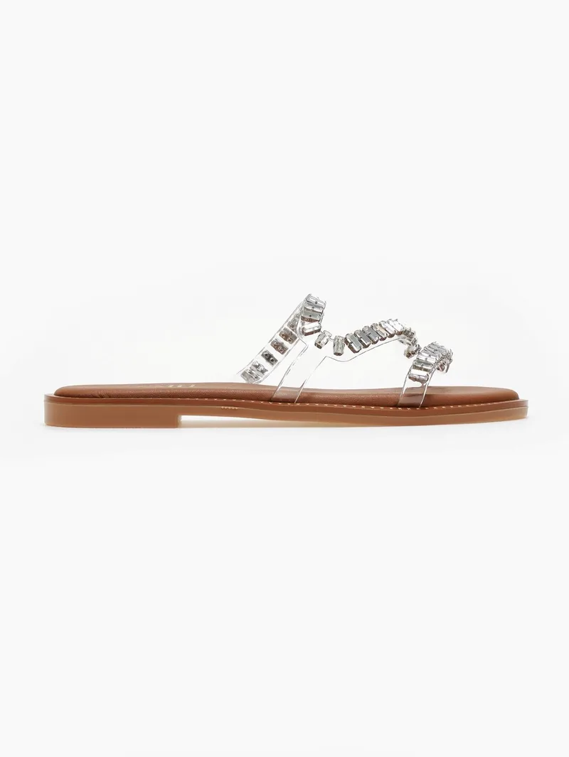 Estil Sandals with Stones and Transparency - 1001082 - White