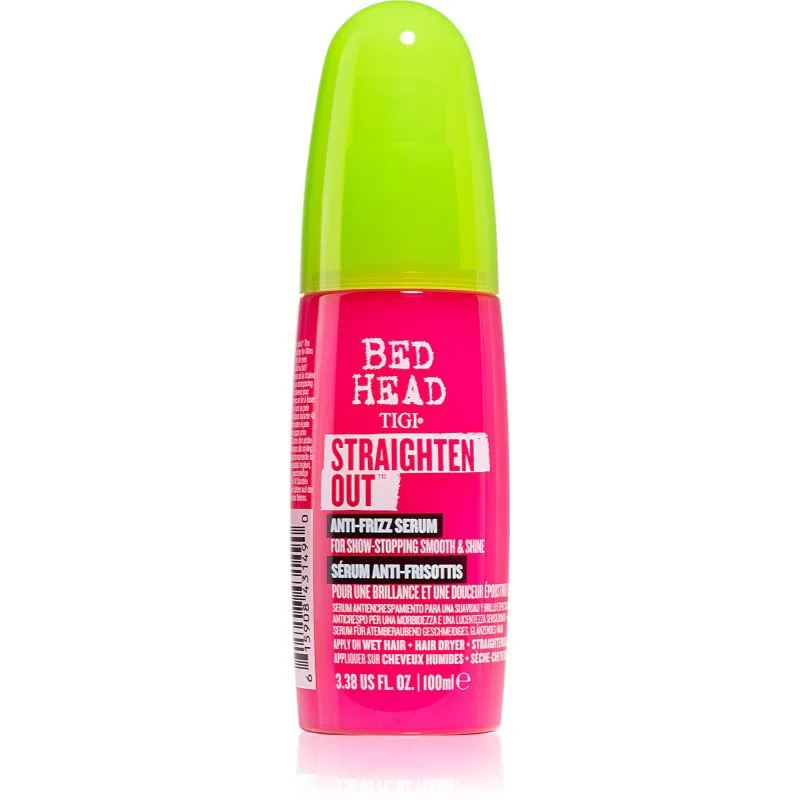 TIGI Straighten Out Anti-Frizz Serum λειαντικός ορός Για λάμψη και απαλότητα μαλλιών 100 ml