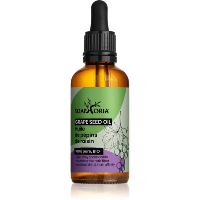 Soaphoria Organic Grape Seed Oil έλαιο σταφυλιού για την εξομάλυνση της επιδερμίδας 50 ml