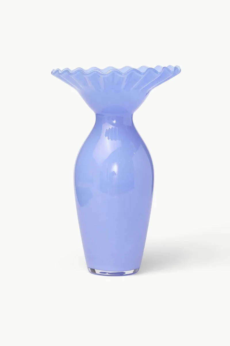 Coincasa διακοσμητικό γυάλινο βάζο 29 cm - 006813020 Μπλε