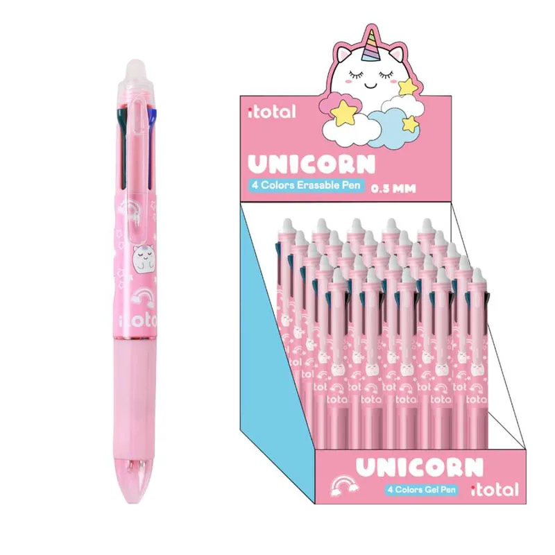 Στυλό Gel Erasable i-Total 4 χρώματα Unicorn XL1806D