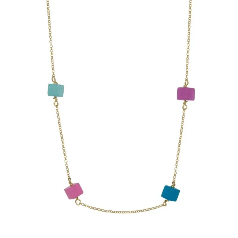 Γυναικείο επίχρυσο κολιέ Colorful Cubes 925 042054 042054 Ασήμι