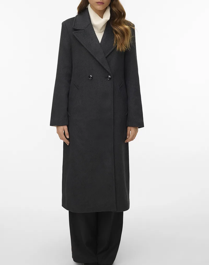 VERO MODA VMGARNER LONG COAT GA PRM 10333998-BLACK Black