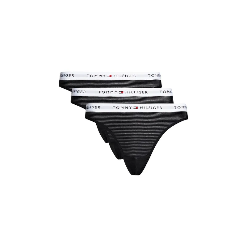 Εσώρουχα και μποξεράκια εγκυμοσύνης Tommy Hilfiger WAISTBAND LOGO 3 PACK MESH THONG WOMEN