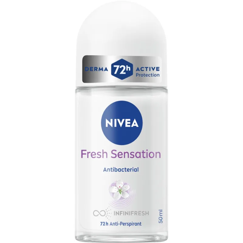 Nivea Fresh Sensational Antibacterial Anti Perspirant Deodorant Roll-On Γυναικείο Αντιβακτηριαδιακό Αποσμητικό με Άρωμα Αισθησιακών Λουλουδιών & Ζουμερών Μούρων 50ml