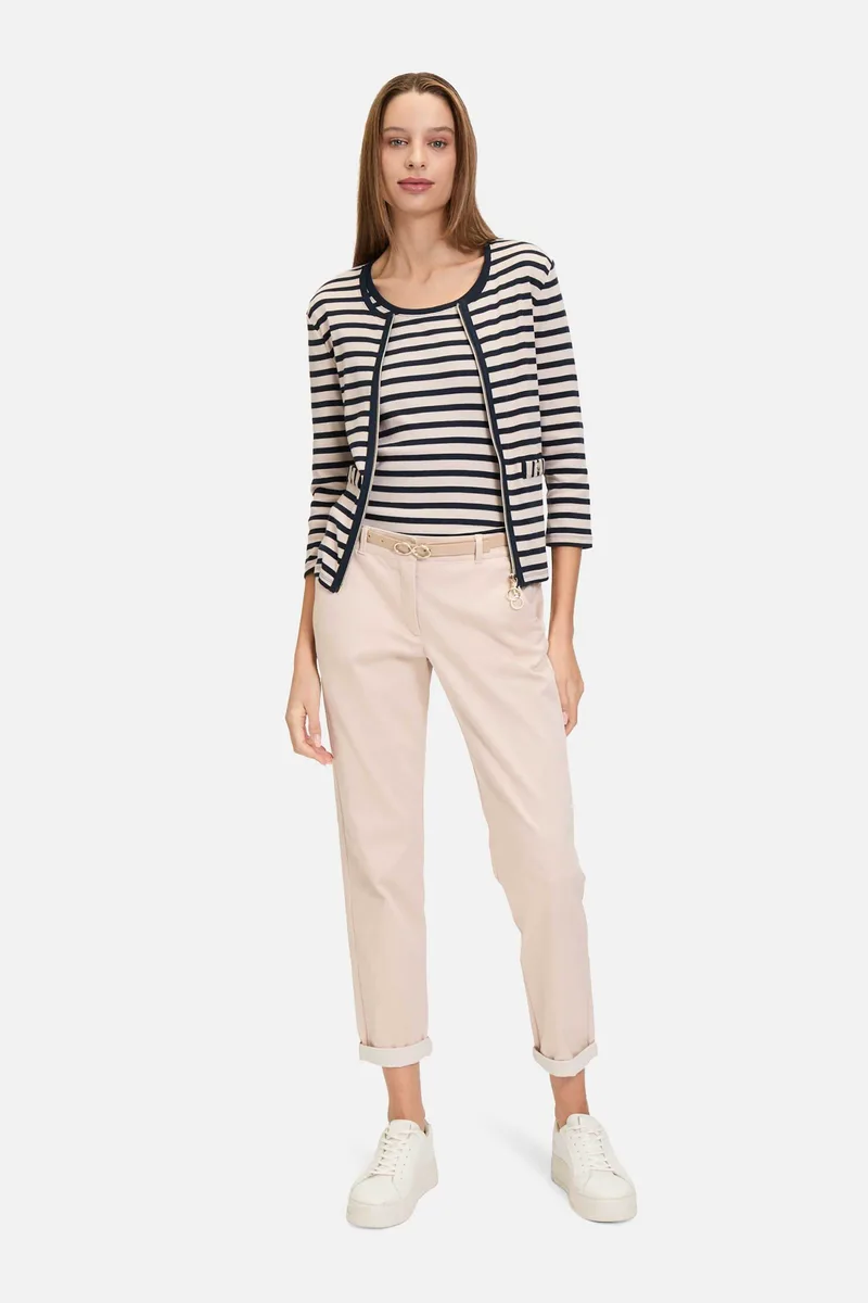 Betty Barclay γυναικείο παντελόνι chino cropped με ζώνη Relaxed Fit - 6020/2518 Μπεζ