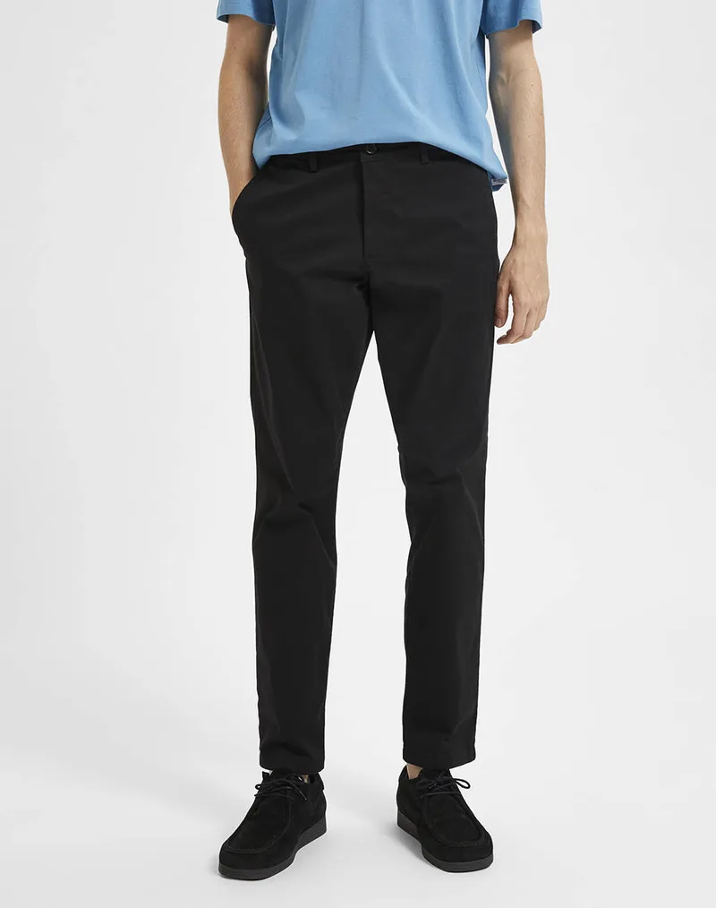 SELECTED SLH175-SLIM NEW MILES FLEX PANT NOOS 16087663-BLACK Black