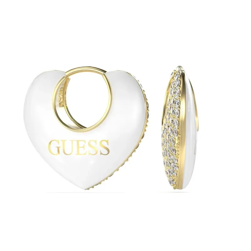 Guess Women's Earrings JUBE05206JWY, 2 cm, Stainless Steel, White 2CM