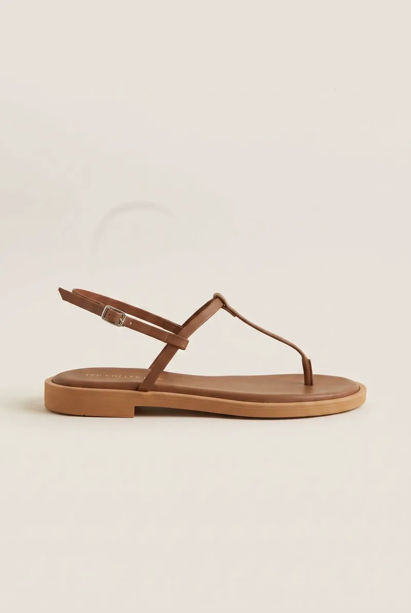 TFP Σανδάλια μεT Strap και κλείσιμο με αγκράφα - L1 VAMOS - Brown Matte