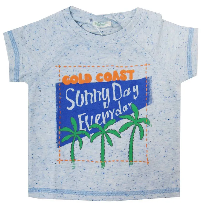 T-SHIRT BENETTON FUNNY WAVE BABY BOY ΘΑΛΑΣΣΙ (68 CM)-(6-9 ΜΗΝΩΝ)