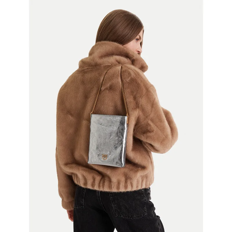 Τσάντα PINKO Flat Satchel AI 25-26 PCPL 105352 A2OT Ασημί