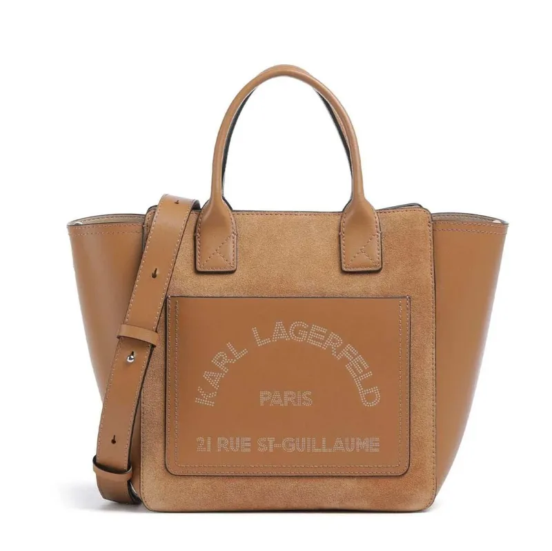 Γυναικεία Δερμάτινη K/Daily Tote Τσάντα Ταμπά Karl Lagerfeld B3W30094-1XV Caramel