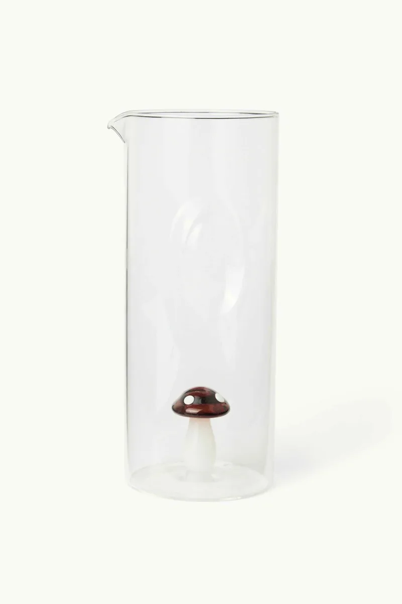 Coincasa γυάλινη κανάτα με σχέδιο μανιτάρι 22 x 9 cm - 006813419 Διάφανο