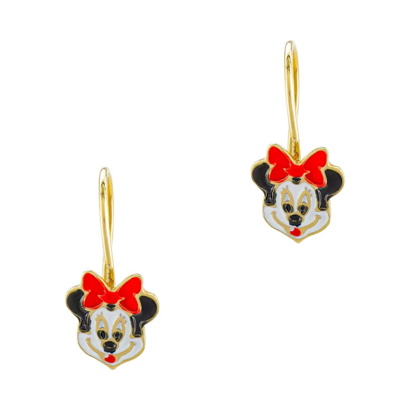 Παιδικά Σκουλαρίκια Minnie Mouse από Κίτρινο Χρυσό 9 Καρατίων PSK479