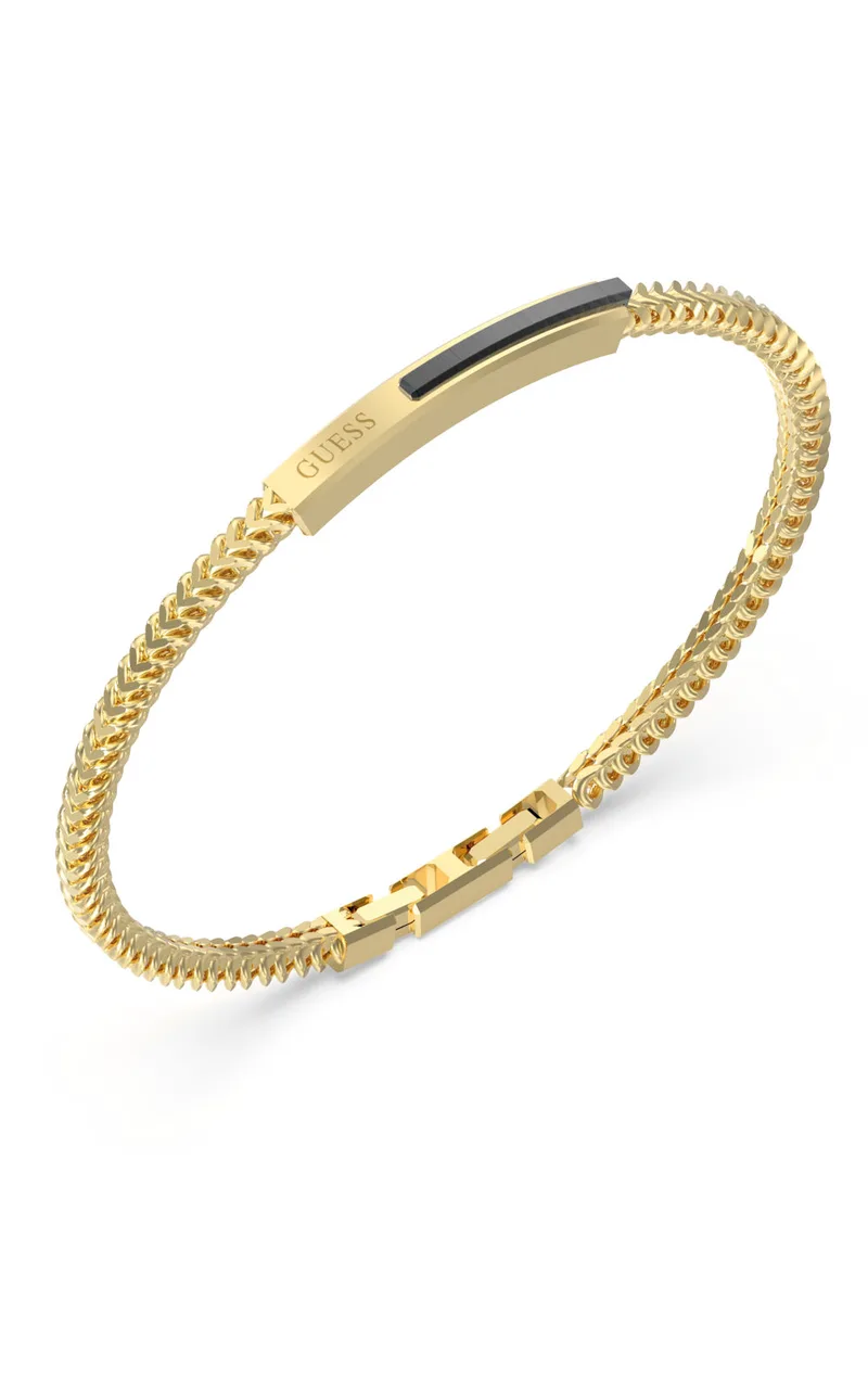 GUESS STEEL GUESS NOIR JUMB05109JWYGL Βραχιόλι Χρυσό Με Λογότυπο