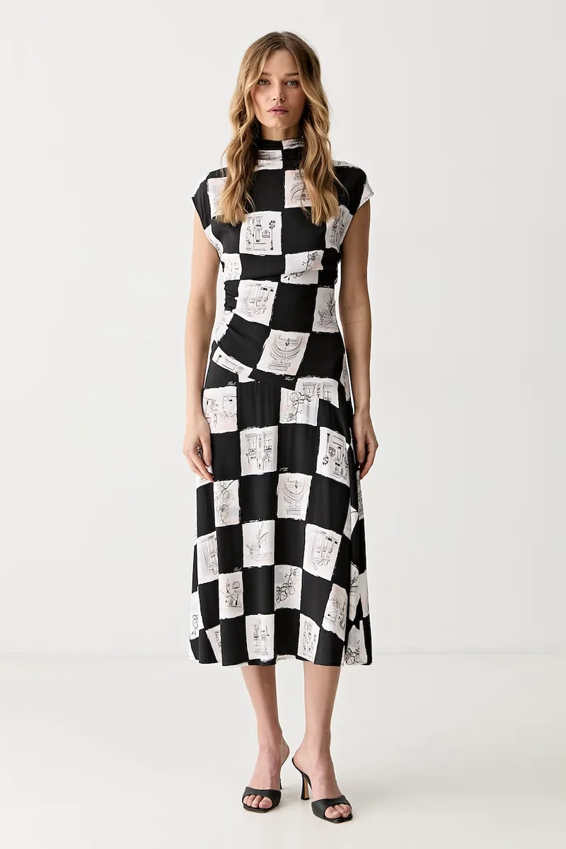 Karl Lagerfeld φόρεμα flared από βισκόζη