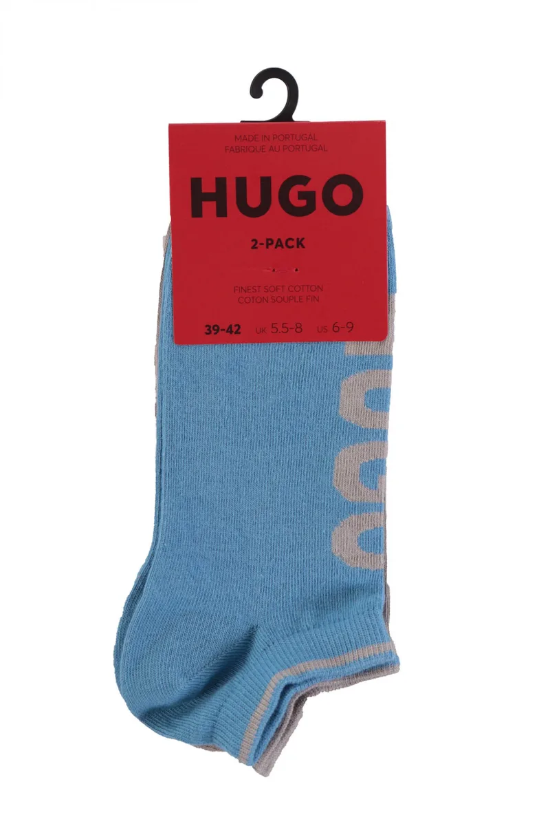 HUGO ΚΑΛΤΣΕΣ 2PACK 2P AS LOGO COL CC ΓΚΡΙ-ΣΙΕΛ