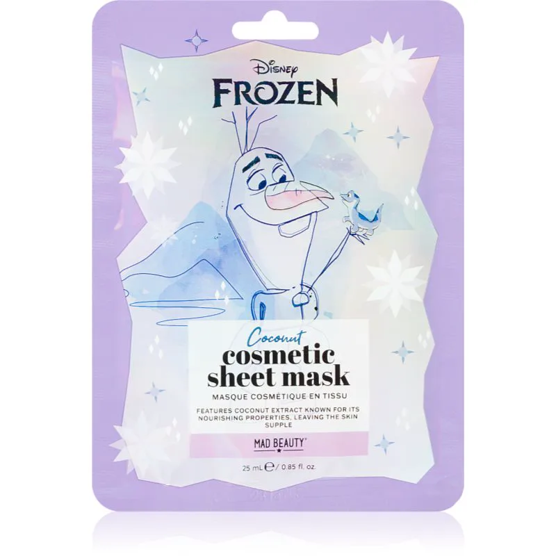 Mad Beauty Frozen Olaf φύλλο μάσκας με επίδραση την φωτεινότητα και ενυδάτωση 25 ml