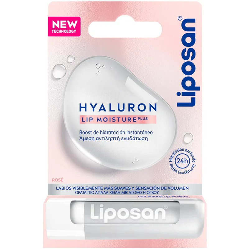Liposan Hyaluron Lip Moisture Plus Rose Περιποιητικό Βάλσαμο Χειλιών 24ωρης Ενυδάτωσης με Υαλουρονικό Οξύ 5.2g