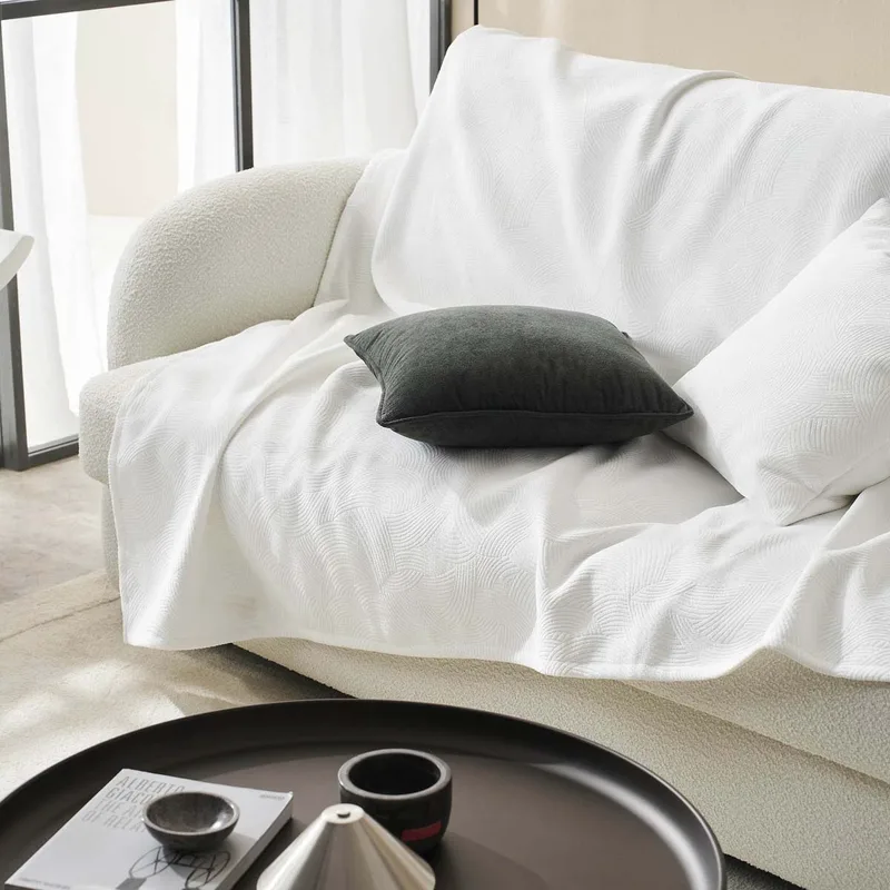 Ριχτάρι Καναπέ Τριθέσιου Βελουτέ (180x310) Gofis Home Nimbus Polar White 447/26
