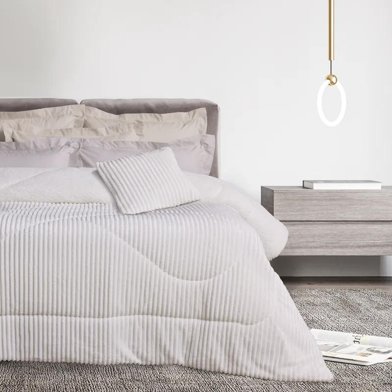 Das home κουβερτοπαπλωμα sherpa μονο 1364 white 160χ220