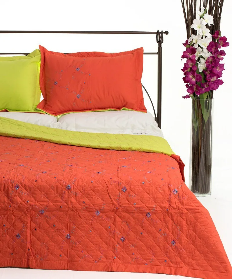 Σετ Κουβερλί Υπέρδιπλο Silk Fashion 24 Πορτοκαλί 220x240