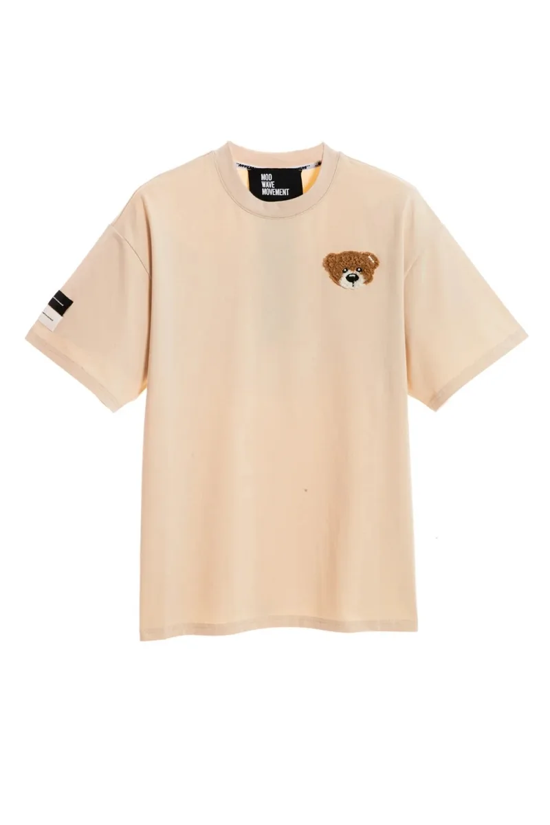 MOD WAVE MOVEMENT Unisex Oversized T-Shirt - Μπεζ -MW092020438-BEIGE