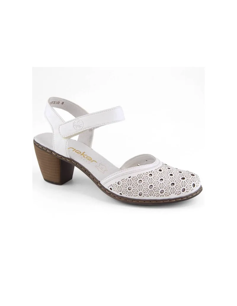 Comfortable leather sandals Rieker W RKR650 white