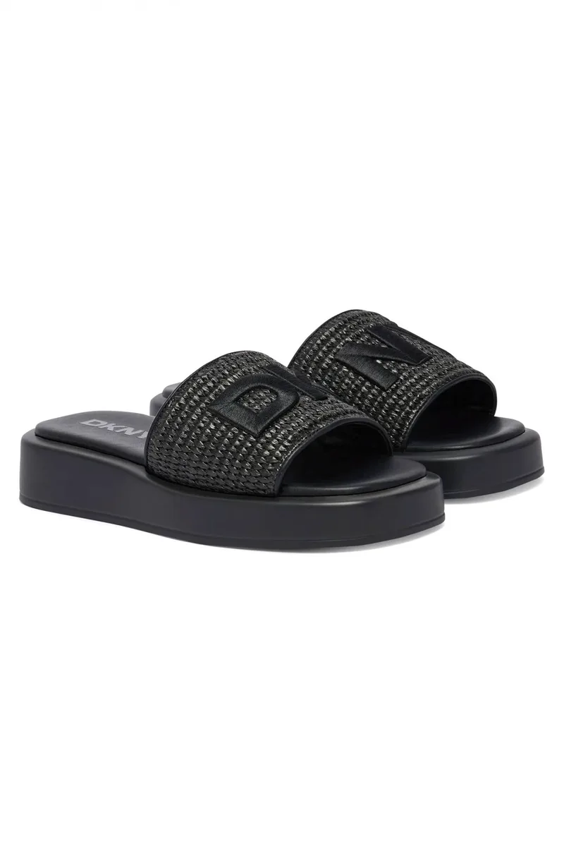 DKNY ΠΑΠΟΥΤΣΙΑ ΠΑΝΤΟΦΛΕΣ ONDARA PLATFORM SL LOGO ΜΑΥΡΟ