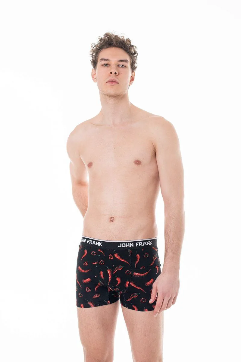 Ανδρικό Boxer SO HOT Βαμβακερό John Frank 47209 Σκούρο Πολύχρωμο