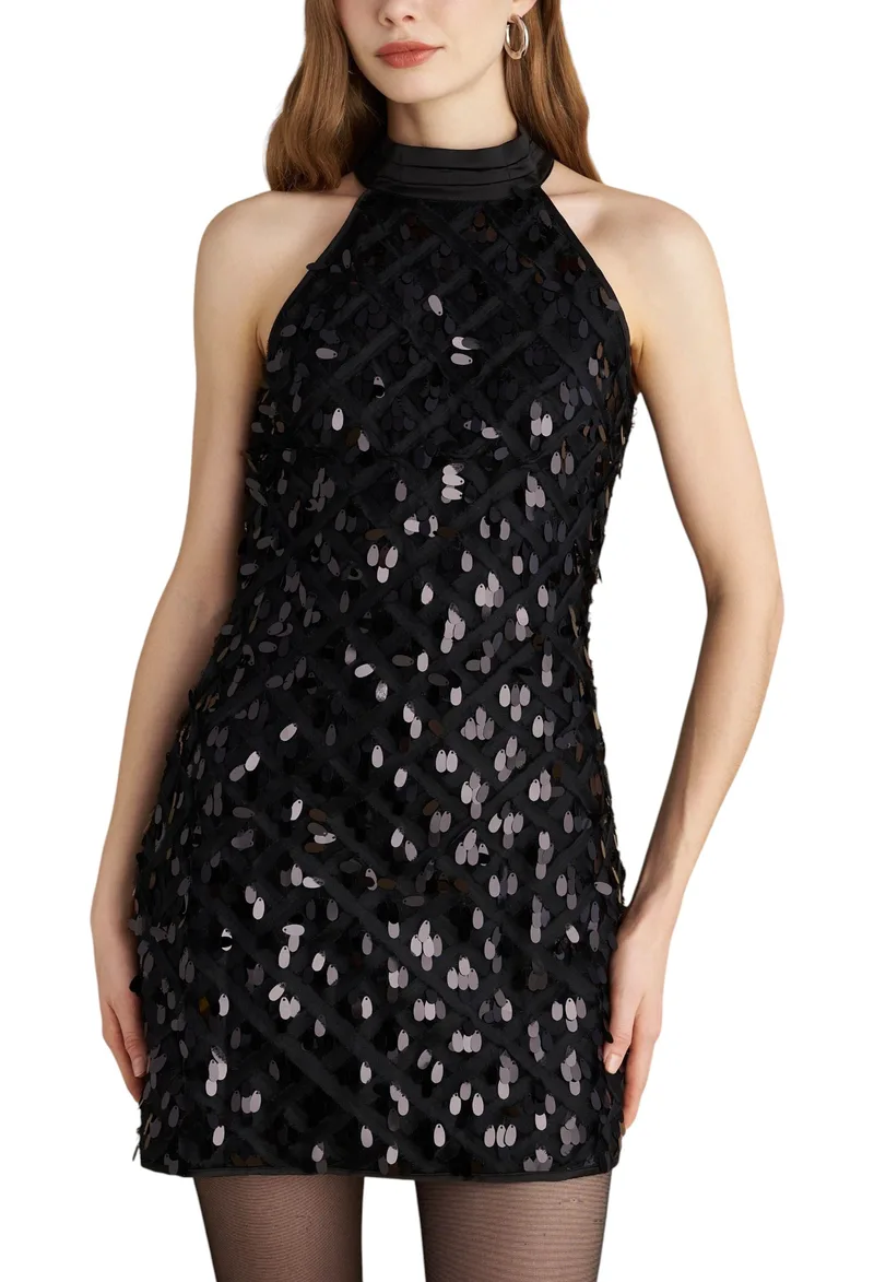 Φόρεμα Attrattivo Με Παγιέτες 9922750-BLACK Γυναικείο