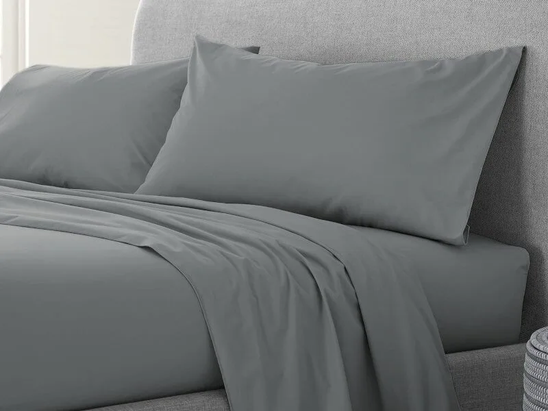 Σετ Μαξιλαροθήκες Γκρι 100% Cotton Reactive Γαρύφαλλο 2 Τεμαχίων 50x70