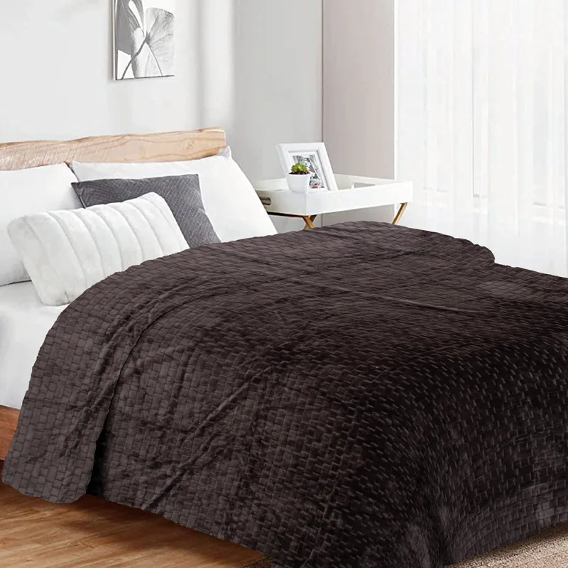 Κουβέρτα Fleece Μονή 160x220 Dimcol Brick 08 Grey Black