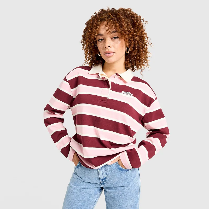 Unlike Humans Stripe Rugby Γυναικείο Polo Mε Μακρύ Μανίκι (9000263520_3359)
