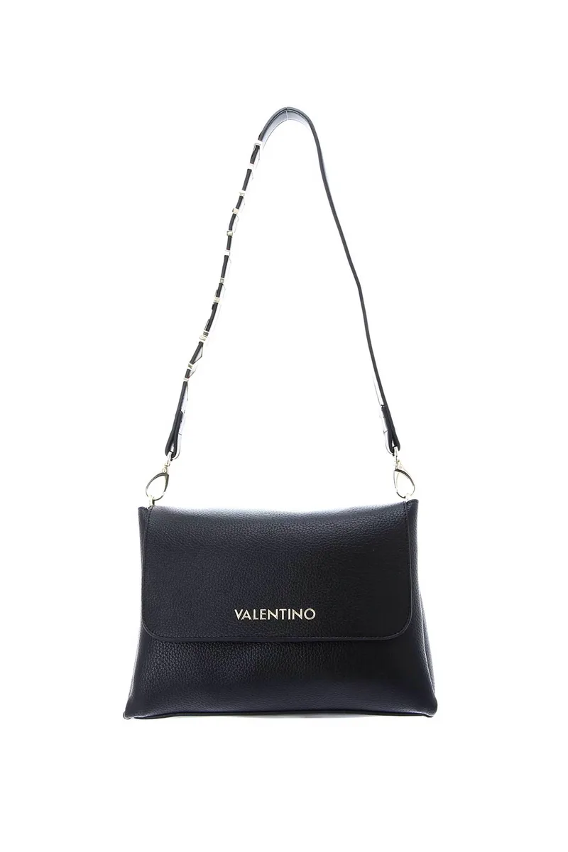 Valentino γυναικεία τσάντα ώμου/crossbody με μεταλλικό λογότυπο "Alexia" - 73LVBS5A803/ALE Μαύρο
