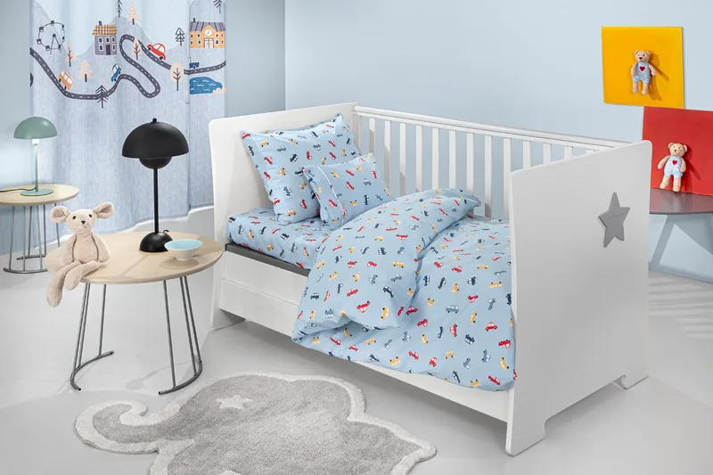 Σετ Σεντόνια Κούνιας Guy Laroche Bebe Roadtrip Sky 115x170