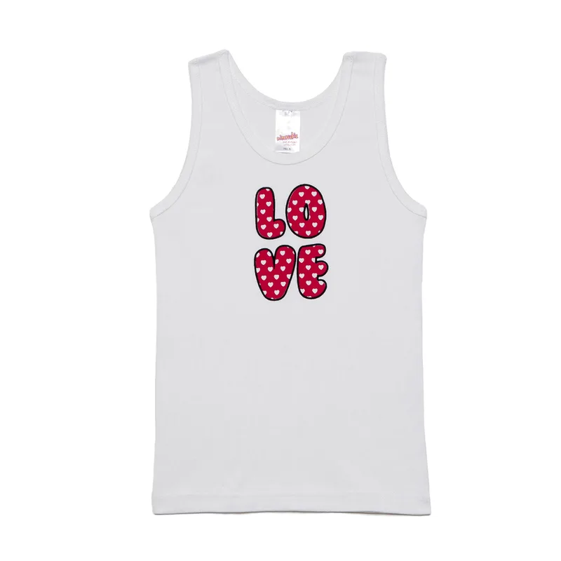 Φανελάκι Παιδικό Αμάνικο Minervakia Love Hearts 42093-005 Λευκό No2 No2