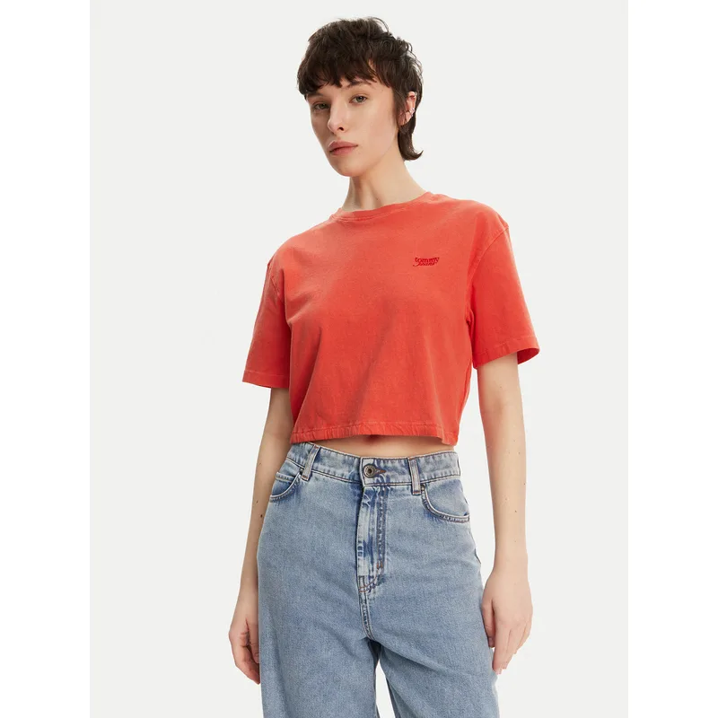 Tommy Jeans T-Shirt DW0DW20324 Πορτοκαλί Relaxed Fit