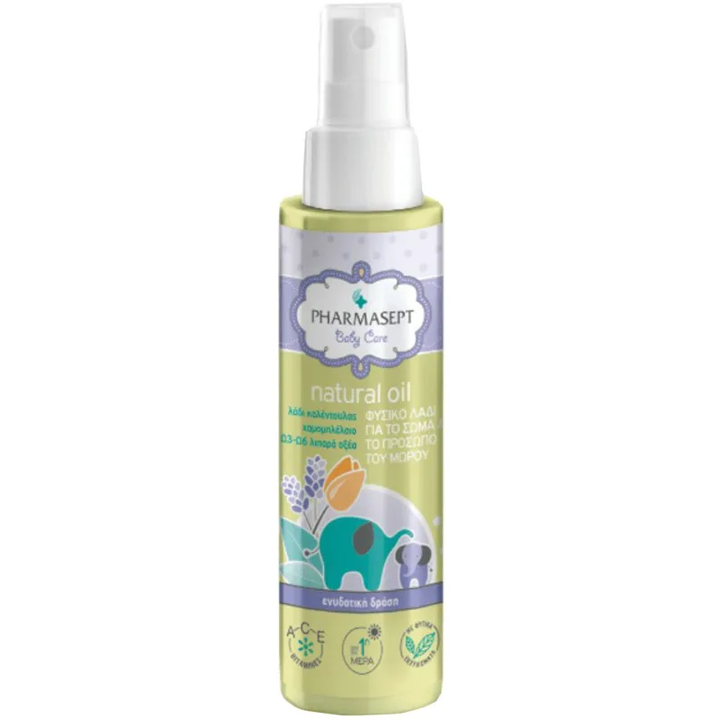 Pharmasept Baby Care Baby Natural Oil Βρεφικό Υποαλλεργικό Λάδι Ενυδάτωσης & Φροντίδας με 100% Φυσική Σύνθεση 100ml