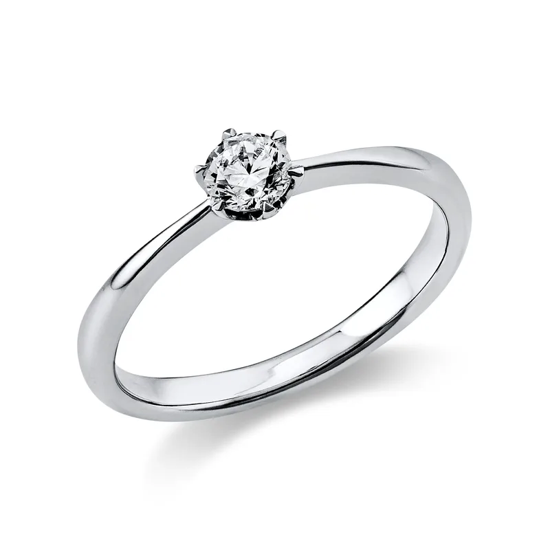 Diamond Group Μονόπετρο Δαχτυλίδι με Διαμάντια Brilliant από Λευκό Χρυσό 18 Καρατίων DDX410