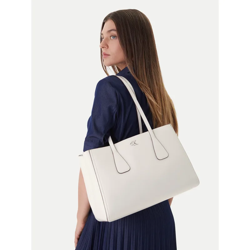 Τσάντα Calvin Klein Ck Medium Work Tote LV04F3442G Λευκό