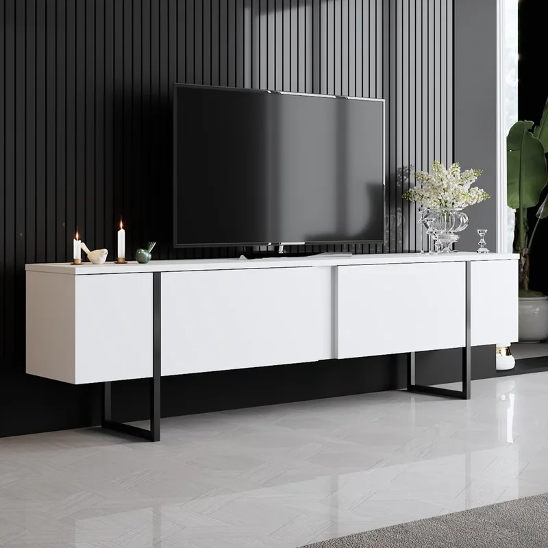 Βάση Τηλεόρασης Luxe - White, Black 618Bly1105 (180x50x30)