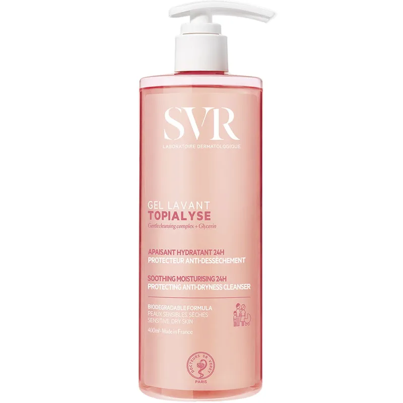 SVR Topialyse Protecting Anti-Dryness Cleanser Gel Τζελ Καθαρισμού Προσώπου & Σώματος για Ατοπικό, Ξηρό & Ευαίσθητο Δέρμα με Αντλία 400ml