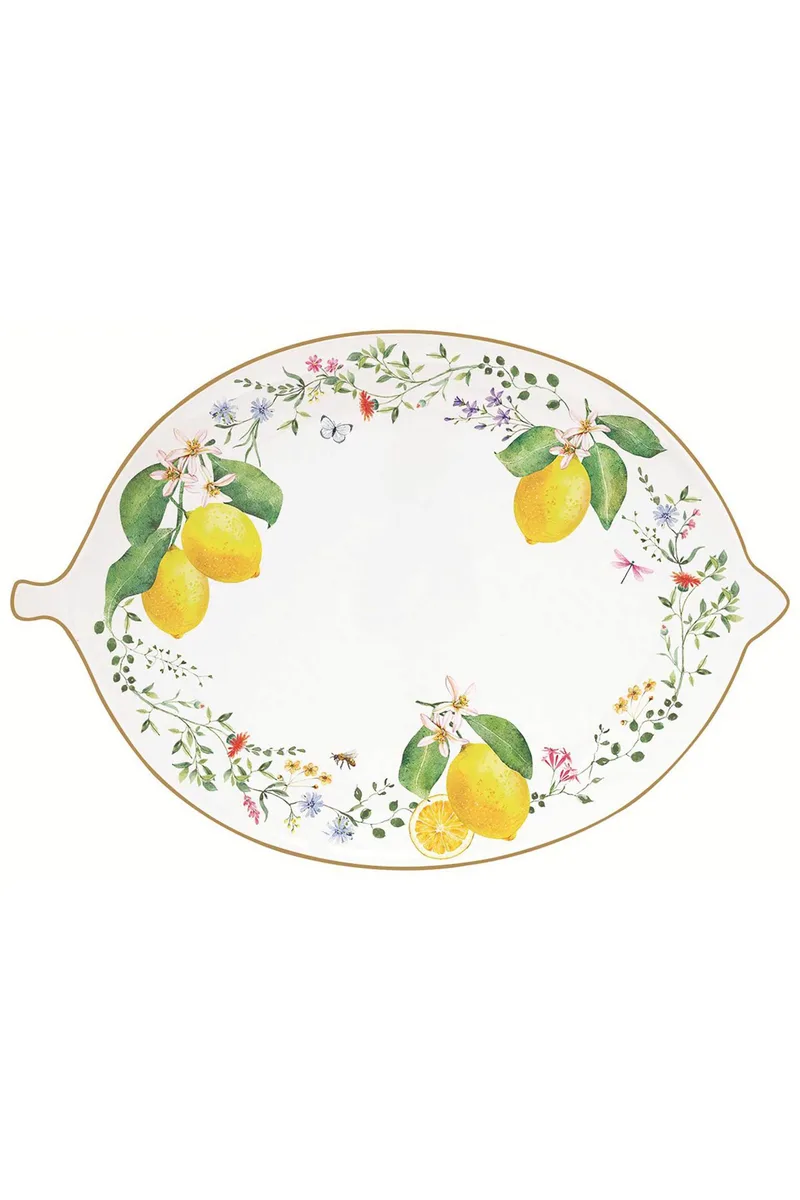 DOMUS HOMUS πιατέλα σερβιρίσματος "Fleurs Citrons" 30 x 21,5 cm - 20-21-433