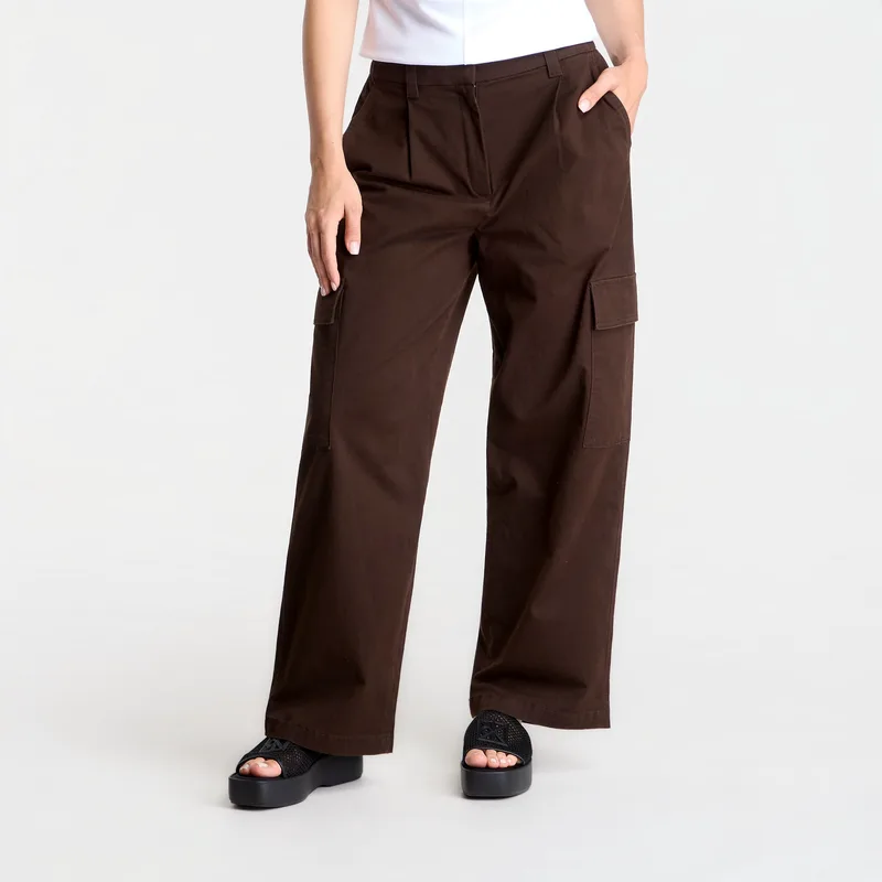Παντελόνια Calvin Klein Jeans Cotton Ewaist Cargo Pant Dark Coffee M