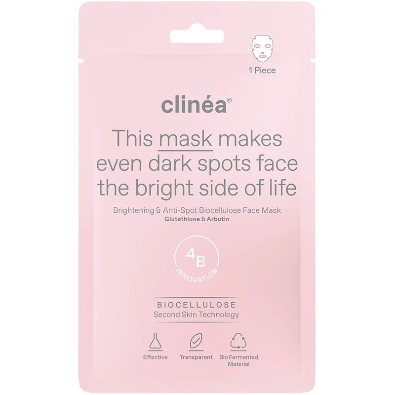 Clinea Brightening & Anti-Spot Biocellulose Face Mask Μάσκα Προσώπου από Βιοκυτταρίνη για Λάμψη & Δράση Κατά των Κηλίδων & της Υπερμελάγχρωσης 1 Τεμάχιο