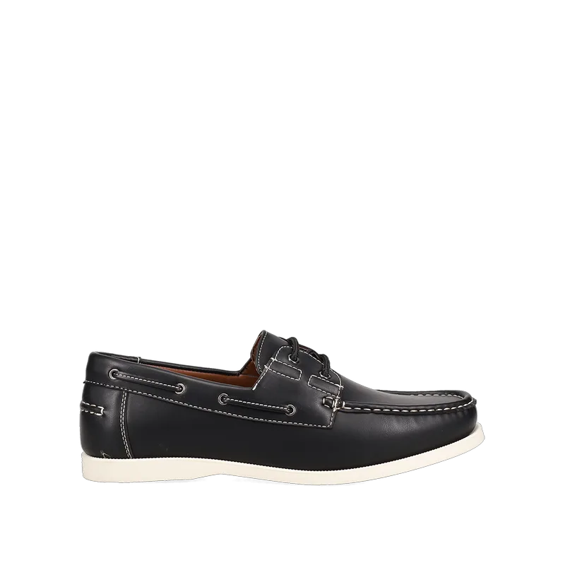 Μαύρο ανδρικό παπούτσι boat shoe