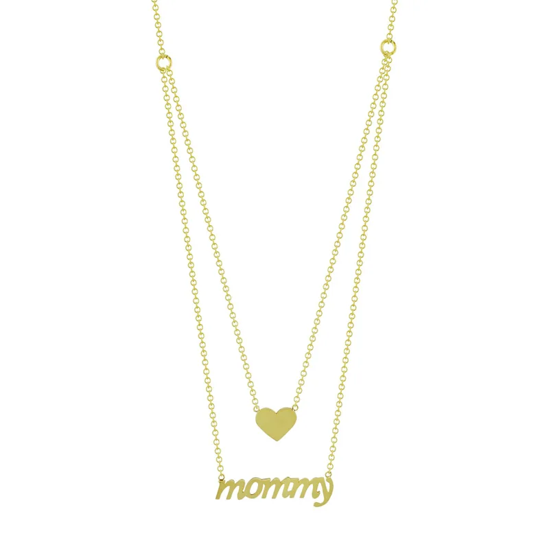 Κολιέ mommy Από Κίτρινο Χρυσό Κ9 KL01456
