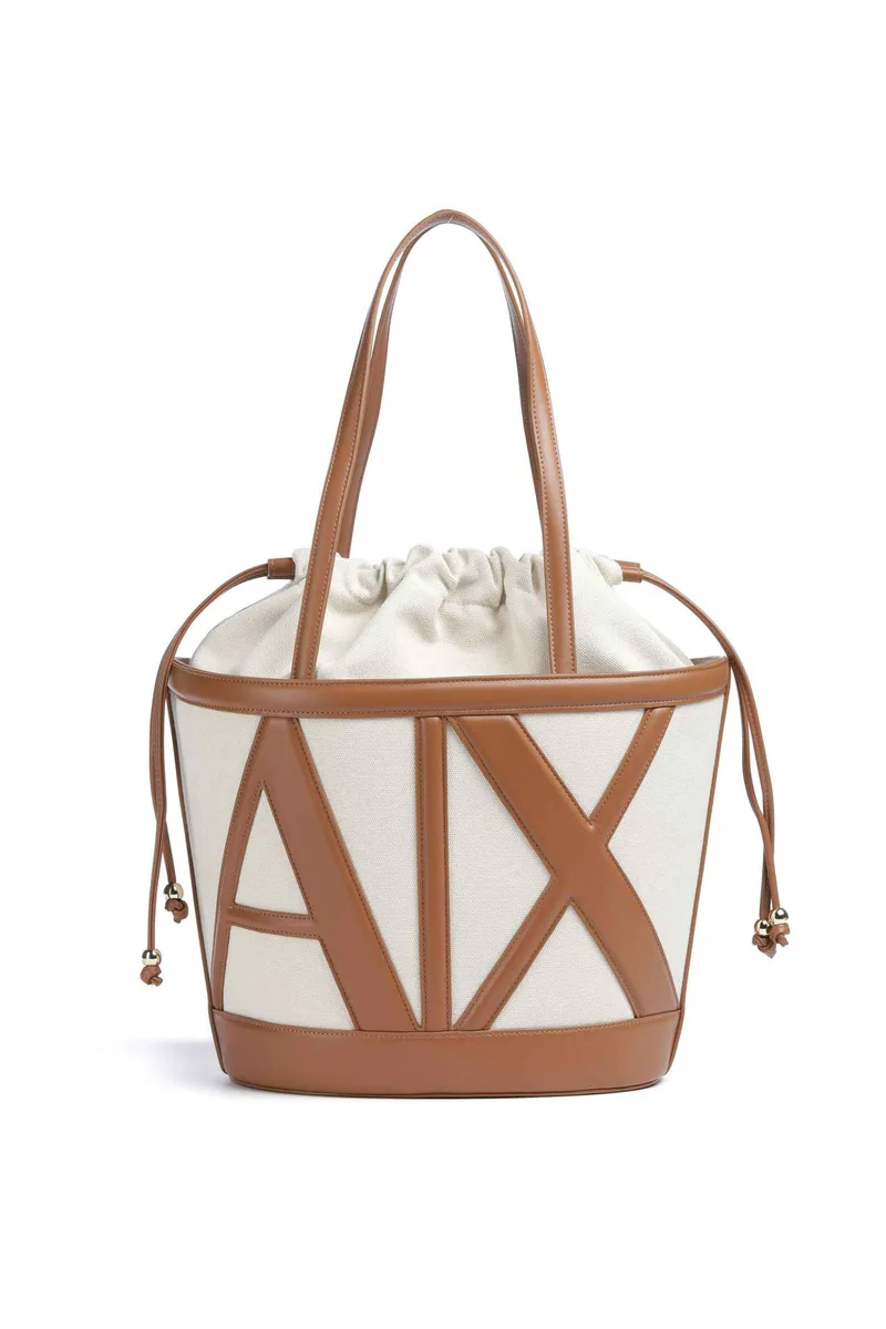Armani Exchange γυναικεία τσάντα bucket με monogram - XW002607AF22635 Καφέ