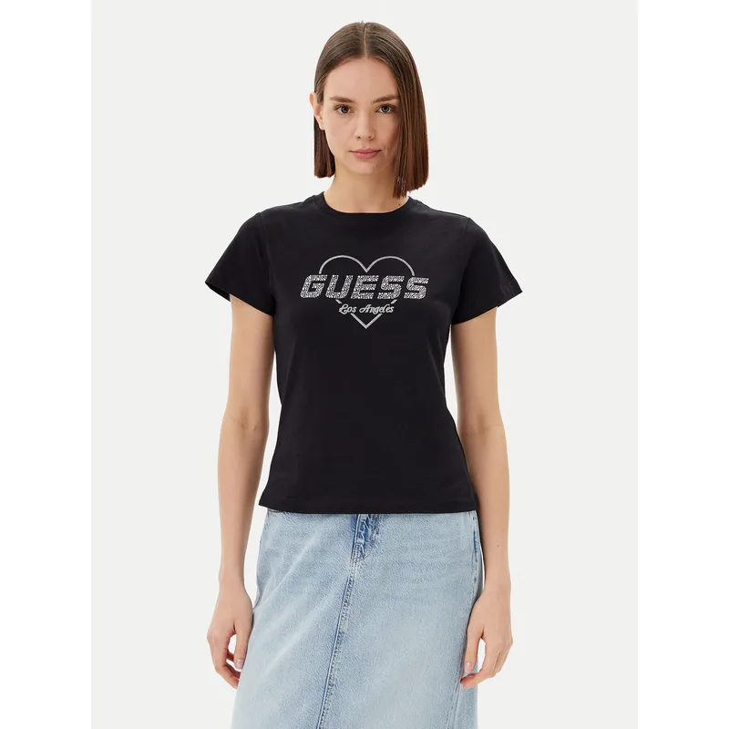 Guess T-Shirt V5GI10 K9RM1 Μαύρο Regular Fit